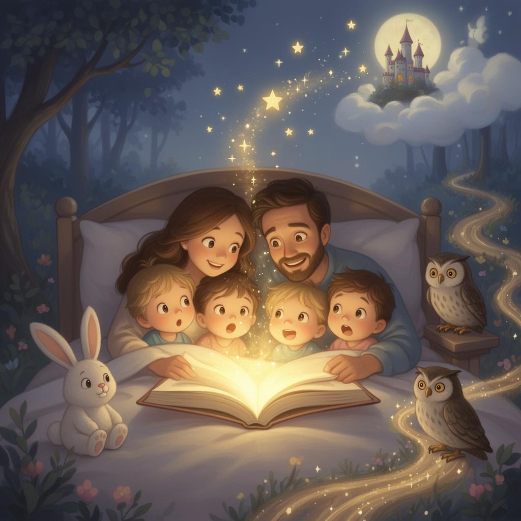 Parent reading a bedtime story to a child